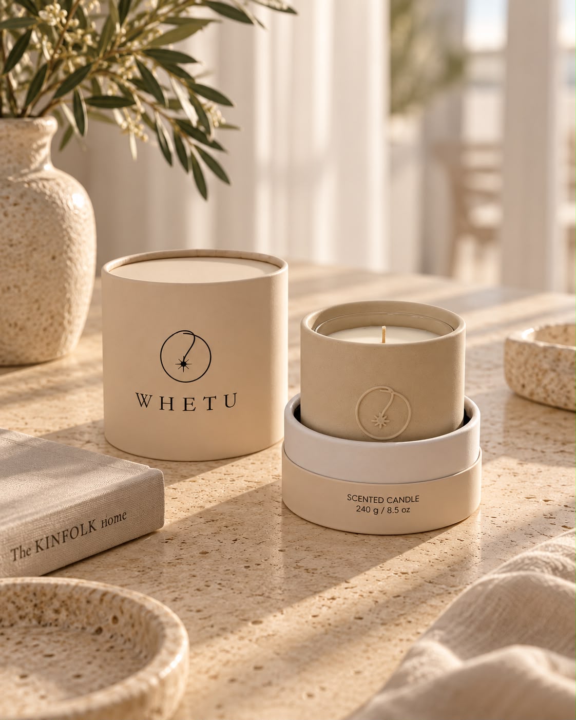 Whetu Ivory kraft ambalajı, kapağı açılmış halde